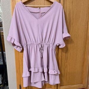 Dusty pink Ruffle Sleeve romper